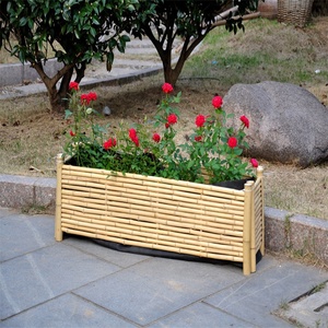 Grands pots à fleurs en <span class=keywords><strong>bambou</strong></span> <span class=keywords><strong>pour</strong></span> l'extérieur, décoration de jardin au sol, design moderne et simple, <span class=keywords><strong>pot</strong></span> à fleurs carré profond et écologique - Product Image 2