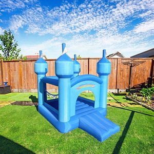 Château gonflable bleu, mini château de saut pour enfants, portable, pour jouer à l'intérieur et à l'extérieur - Product Image 3