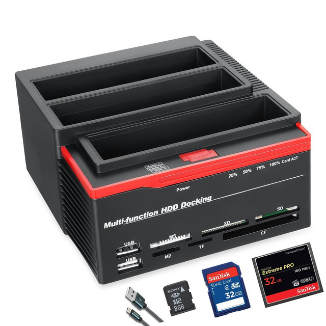 OTB SATA IDE Interface 2TB Hard Disk Adapter Box Plastic USB 3.0 Cloning HDD Docking Station Case External Used Condition SSD