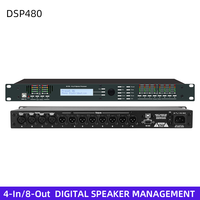 DSP480 Processeur de signal numérique 4 entrées 8 sorties pour enceintes, système de gestion de haut-parleurs avec crossover numérique pour sonorisation de scène, sonorisation en direct et PA