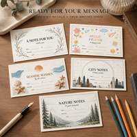 Biglietti d'Auguri Completamente Personalizzabili a Tema Assortito, Carte in Varie Forme e Colori con Carta Opaca Testurizzata per Regali e Auguri Quotidiani