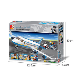 Thành phố máy bay giáo dục Khối xây dựng lắp ráp Airbus xe ô tô trẻ em mô hình đồ chơi máy bay gạch đặt - Product Image 4