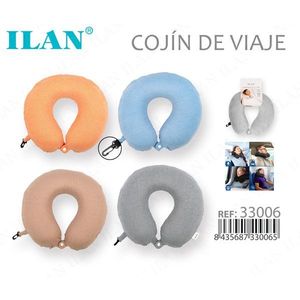 Cuscino da viaggio ILAN in memory foam per il supporto del collo, ideale per aereo, auto, treno e per dormire. - Product Image 3