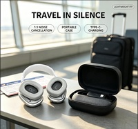 Headphone Nirkabel Premium Air Max ANC Over Ear Bluetooth dengan Kontrol Sentuh Hall Switch, Baterai 400mAh, Headset Pabrik OEM ODM