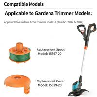 Bobine de rechange pour coupe-herbe 5367-20, couvercle 5369-20, ligne 2,0 mm/14 pieds pour tondeuse à gazon Gardena Turbo Trimmer smallCut Art 2402 & 2404