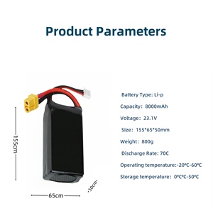 Batería OEM 70C 8000mAh 6S para Dron RC, Helicóptero, Quadcopter, Avión, Batería para Dron 8000mAh - Product Image 3