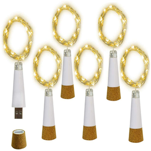 Chai Rượu Thủy Tinh Có Thể Sạc Lại Đèn <span class=keywords><strong>LED</strong></span> Nút Chai Đèn USB Fairy <span class=keywords><strong>String</strong></span> Topper Đèn Trong Nhà Trang Trí Tiệc Trong Nhà - Product Image 1