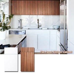 Wholesale <strong>American</strong> Apartment MDF Full Overlay Modern Melamine Kitchen Cabinets Flat <strong>Panel</strong> <strong>Style</strong> Frameless Pantry Cabinet - Product Image 3