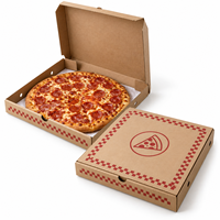 Boîtes à pizza en carton ondulé kraft imprimées sur mesure, avec couvercle à charnière carré, pour la livraison et la vente à emporter des pizzerias