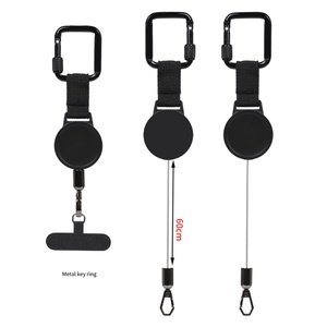 Retractable ABS Anti-Theft Phone Holder Scalable Anti-theft Cellphone Buckle <b>Key</b> Chain <b>Lanyard</b> Strap Carabiner - Product Image 2