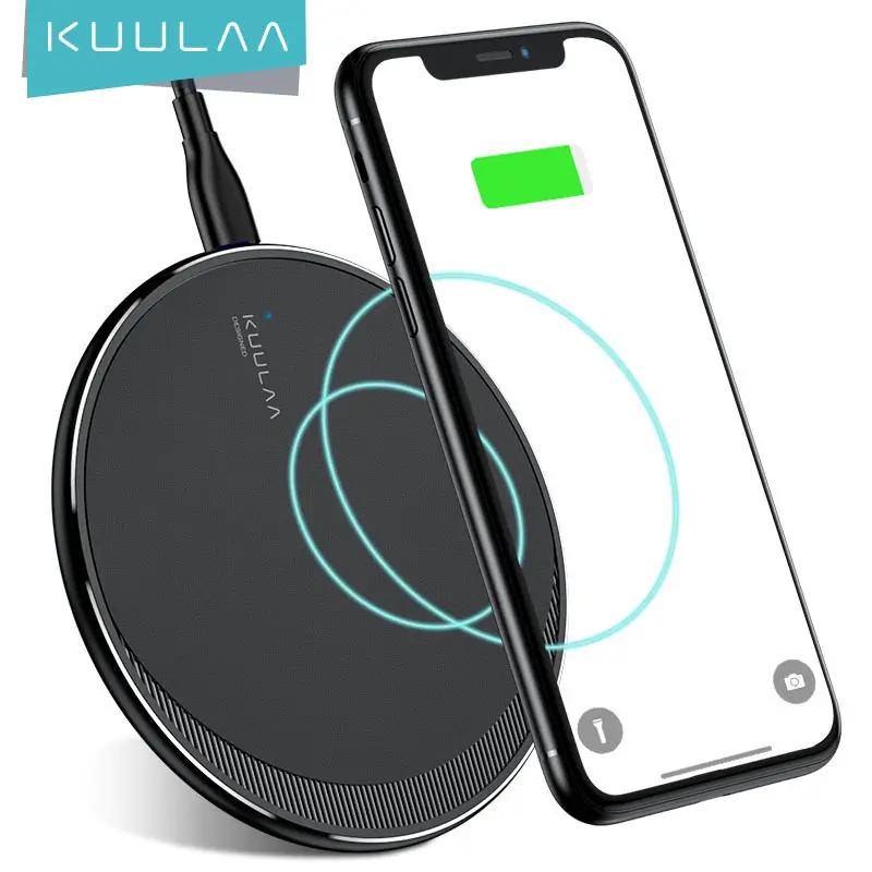 KUULAAファンタジー10WPowerwaveLed小型ワイヤレス充電器スマートフォンQi電話ワイヤレス高速充電パッドforApple for iPhone