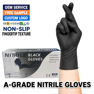 <span class=keywords><strong>Guanti</strong></span> di Sicurezza in <span class=keywords><strong>Nitrile</strong></span> Neri Monouso per Uso Alimentare, per Tatuaggi, Saloni di Bellezza, Barbieri, Vendita all'Ingrosso E-commerce - Product Image 1