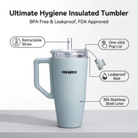 Mug isotherme personnalisé sans BPA, vente en gros, double paroi, acier inoxydable 304, thermos à café 30 oz, gobelet isotherme sous vide avec poignée