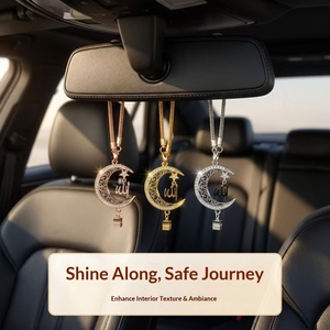Pendentif de voiture minimaliste en métal, motif ciel étoilé, orné de diamants, à suspension directe, pour rétroviseur, style Asie du Sud-Est, pour le marché international - Product Image 1