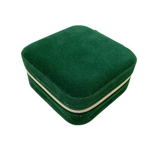 Mini ronde velours Joyero voyage boîte à bijoux en gros petit cadeau Logo personnalisé étui à bijoux organisateur - Product Image 3