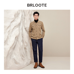 BRLOOTE/Barut Maglione Pullover Intrecciato da Uomo, Cardigan in Lana con Motivo a Pois, Giacca Invernale Versatile con Risvolto e Fodera in Lana - Product Image 4