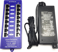 Injecteur PoE passif Gigabit 8 ports 24V |   Alimentation électrique DC12-57V pour caméras IP et points d'accès sans fil |   Certifié CE/FCC