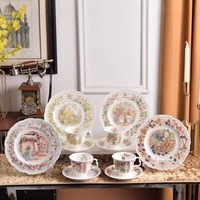 Service de vaisselle en céramique de style européen de luxe pour la décoration de mariage, assiettes en céramique, service de vaisselle en céramique, fournitures hôtelières, vaisselle élégante