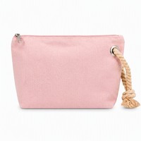 Pochette de maquillage réutilisable en toile de coton écologique, durable et tendance, avec fermeture éclair et poignée en corde, idéale pour les voyages