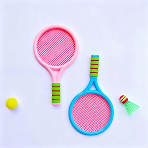 Raquettes de badminton roses et bleues pour enfants avec poignée souple, cordes légères et durables pour le jeu des enfants - Product Image 1