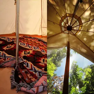 2022 nuovo arrivo esterno glamping tela di cotone campana tenda per 8-12 persone tenda calda inverno campeggio