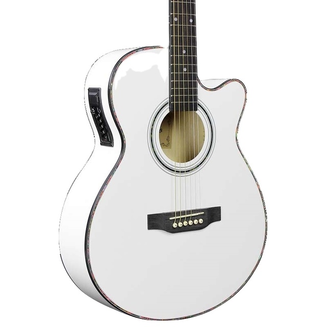 China Guitar 40 Inch White Acoustic Guitar with 4 Band Pickup