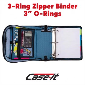 Case-it Mighty <b>Zip</b> Tab Zipper Binder, fashion custom <b>bolt</b> urban messenger bags cross body with logo - Product Image 4