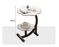 Table d'appoint/table basse en MDF double couche en forme de pétale avec structure en fer, vente en gros directe usine, plusieurs couleurs disponibles
