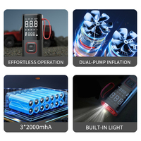 Pompe à air électrique portable 12V ABS avec affichage numérique, double alimentation, gonfleur pour voiture et vélo, pour usage automobile et domestique
