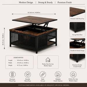 Table basse moderne avec plateau relevable et compartiment de rangement dissimulé pour salon, bureau à domicile, meubles - Product Image 2