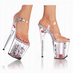 Esotico nuova moda tacco sottile piattaforma trasparente spogliarellista tacchi pole dance <span class=keywords><strong>sandali</strong></span> <span class=keywords><strong>trasparenti</strong></span> 20cm danza tacchi alti discoteca - Product Image 1