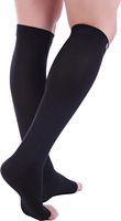 Bas sans orteil à bout ouvert Soutien d'infirmière Circulation Attelles de tibia Récupération Genou Chaussettes de compression de qualité médicale personnalisées