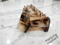 Support de Mahjong Moderne de Luxe en Acrylique Effet Écaille de Tortue Clair de 20 Pouces |   Conception pliable, équipée d'étagères magnétiques