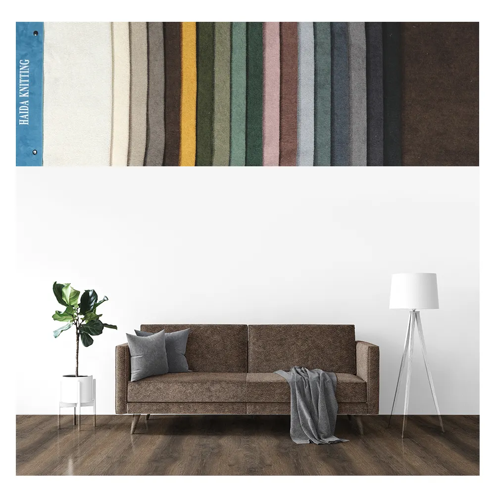 Pasokan langsung dari pabrik 2023 kain desain baru untuk sofa tekstil rumah kain Teddy Velvet Boucle kain sofa Pelapis wol