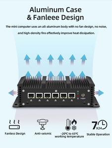 Core I3 7130U 6 LAN Cybersecurity Fanless Mini PC con 4G LTE Nuevo 4G DDR4 <span class=keywords><strong>RAM</strong></span> Industrial Edge <span class=keywords><strong>Server</strong></span> Computing - Product Image 5