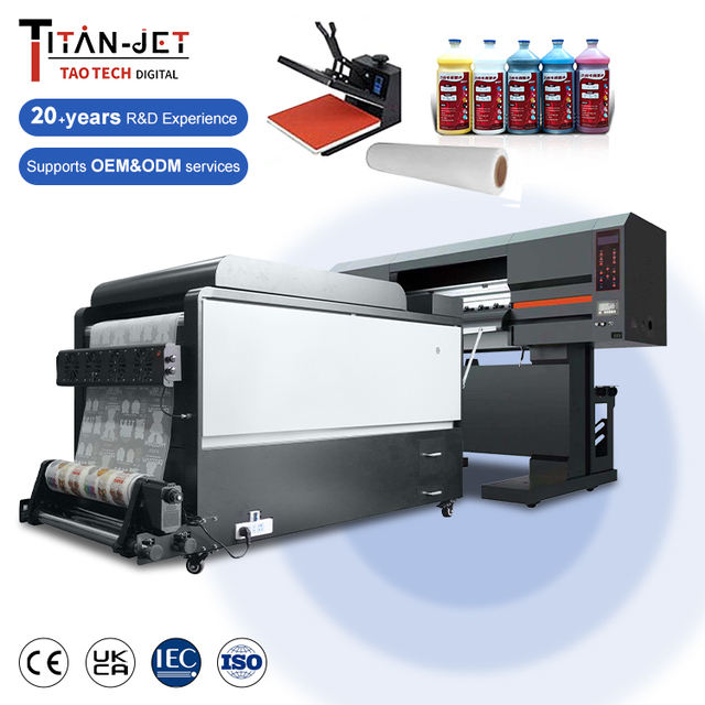 Titanjet Easy to Operate A1 Dtf Printer 24inch 60cm Size Double Eps I3200 Heads Digital Printing Machine for Fabric