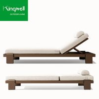 Chaise longue de piscine extérieure moderne avec cadre en aluminium durable Chaise longue en métal pour cour hôtels salons villas