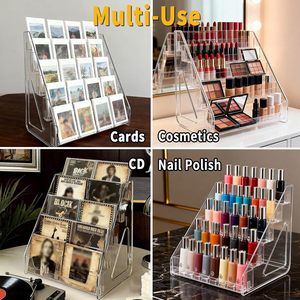 Organisateur de rangement transparent à 3 couches en acrylique pour cartes à collectionner, type sur pied, avec fermeture à clip, pour cartes sportives, cartes PSA, photocartes, CD et vinyles - Product Image 5