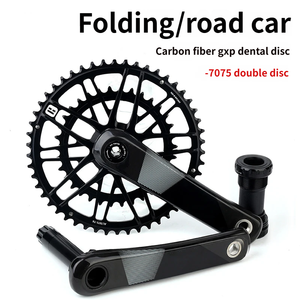 <span class=keywords><strong>Pédalier</strong></span> de <span class=keywords><strong>vélo</strong></span> de route en alliage d'aluminium et fibre de carbone léger haute performance 46T48T50T52T Multi Spec 170mm Noir - Product Image 1