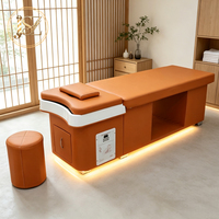 Lit de massage électrique multifonctionnel thaïlandais pour shampoing, avec spa capillaire, cascade et chauffe-eau pour thérapie capillaire