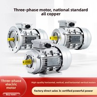 Motor Listrik Asinkron Satu Fasa/Tiga Fasa YS Cangkang Aluminium 380V/220V Horizontal 1400 Rpm 0.37/0.55/0.75/1.1/1.5/2.2/4KW