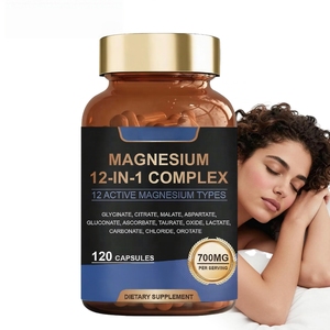 Cápsulas <span class=keywords><strong>de</strong></span> Complejo <span class=keywords><strong>de</strong></span> Suplementos Herbales para Adultos <span class=keywords><strong>de</strong></span> Marca Privada OEM, 12 en 1, <span class=keywords><strong>Magnesio</strong></span> Puro, Apoyo para el Sueño, Apoyo Inmunológico, 700 mg por Porción - Product Image 1