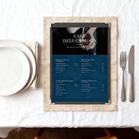 Protège-menus en PVC transparent argenté 8,5''x11'' 1 page 2 vues Fabriqué en Chine