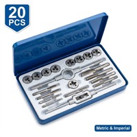 Jeu de tarauds et filières métriques et impériales 20/76/110 pièces M3-M12 en acier Gcr15, outils de filetage pour machine et kit d'outils à main, logo personnalisé