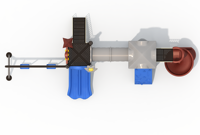 Toboggan combiné robuste en plastique et acier pour extérieur, 7 cubes, capacité maximale 1100 kg, 800x480x350 cm, pour 5 à 10 enfants, idéal pour aires de jeux et parcs.