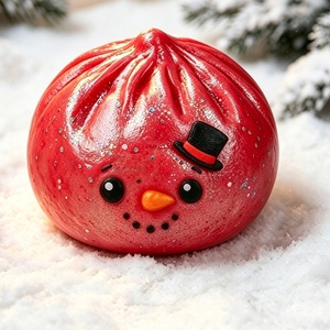 Christmas Snowman <b>Glitter</b> Dumpling Squishy Soft Squeeze Fidget Toy Stress Relief Sensory Toy Gift for Kids and Adult - Product Image 6