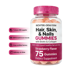 Wholesale Custom Private Label Halal Biotin Gummies Bear <strong>Hair</strong> <strong>Skin</strong> <strong>Nail</strong> <strong>Vitamin</strong> Supplement Beauty Product Gummy Candy Dosage - Product Image 1