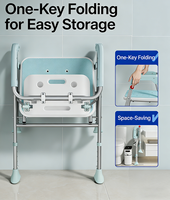 Chaise de douche moderne en alliage d'aluminium - Siège de bain mural et pliable OEM pour petite salle de bain