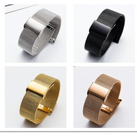 Montres à quartz Milan de haute qualité avec bracelet en maille interchangeable, ligne 04 D, pour homme et femme, boucle de sécurité en acier inoxydable, design à tête plate