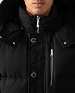 <span class=keywords><strong>Giacca</strong></span> Invernale Originale 3Q Personalizzata Nera con Imbottitura in Piuma e Pelliccia, <span class=keywords><strong>Idrorepellente</strong></span>, Trapuntata in Twill per Uomo - Product Image 6